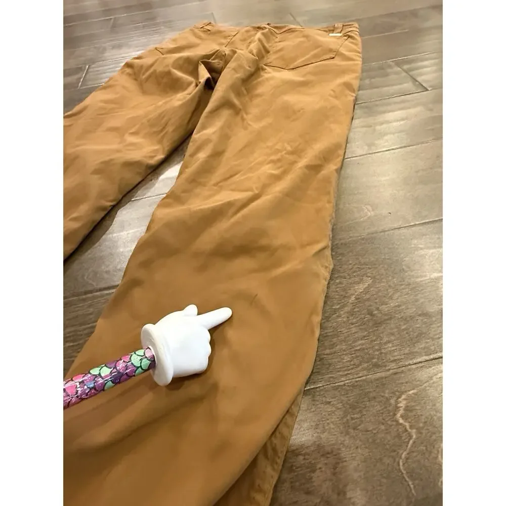 Orvis Mens Brown Fleece Lined Hiking Outdoors Stretched Pants Size 30x34
